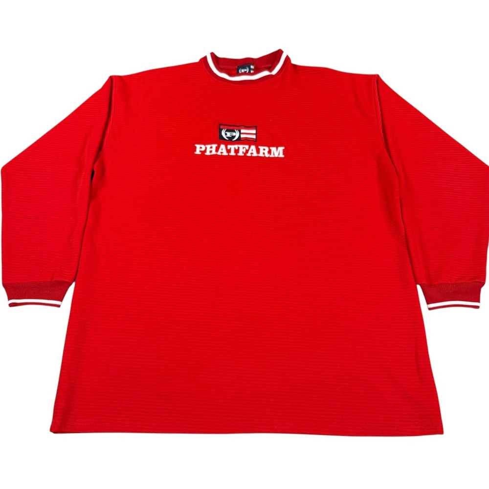Vintage Phat Farm Shirt Mens XXL Red Embroidered Hip Hop Y2K Made USA 90s